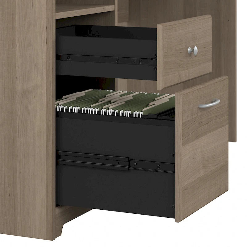 60W Computer Desk with Hutch in Espresso Oak