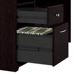 60W Computer Desk with Hutch in Espresso Oak