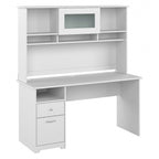 60W Computer Desk with Hutch in Espresso Oak