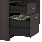 60W Computer Desk with Hutch in Espresso Oak