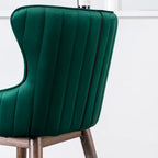 Modern Set of 2 Fabric Bar Stools with Foam-Padded Backrest Seat, Solid Wood Legs, for Kitchen Island Dining Room Living Room