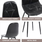 Dining Chairs Set of 4 with Metal Legs and High Back