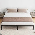 Bed Frame No Box Spring Needed, Heavy Duty Queen Platform Metal Bed Frame with Metal Slats