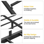 Bed Frame No Box Spring Needed, Heavy Duty Queen Platform Metal Bed Frame with Metal Slats