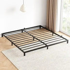 Bed Frame No Box Spring Needed, Heavy Duty Queen Platform Metal Bed Frame with Metal Slats