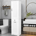 Laundry Cabinet With Doors And 1 Drawer,Tilt-Out Laundr Hamper,Adjustable Shelf, Linen Cabinet