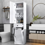 Laundry Cabinet With Doors And 1 Drawer,Tilt-Out Laundr Hamper,Adjustable Shelf, Linen Cabinet