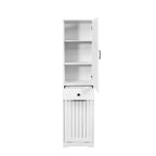 Laundry Cabinet With Doors And 1 Drawer,Tilt-Out Laundr Hamper,Adjustable Shelf, Linen Cabinet