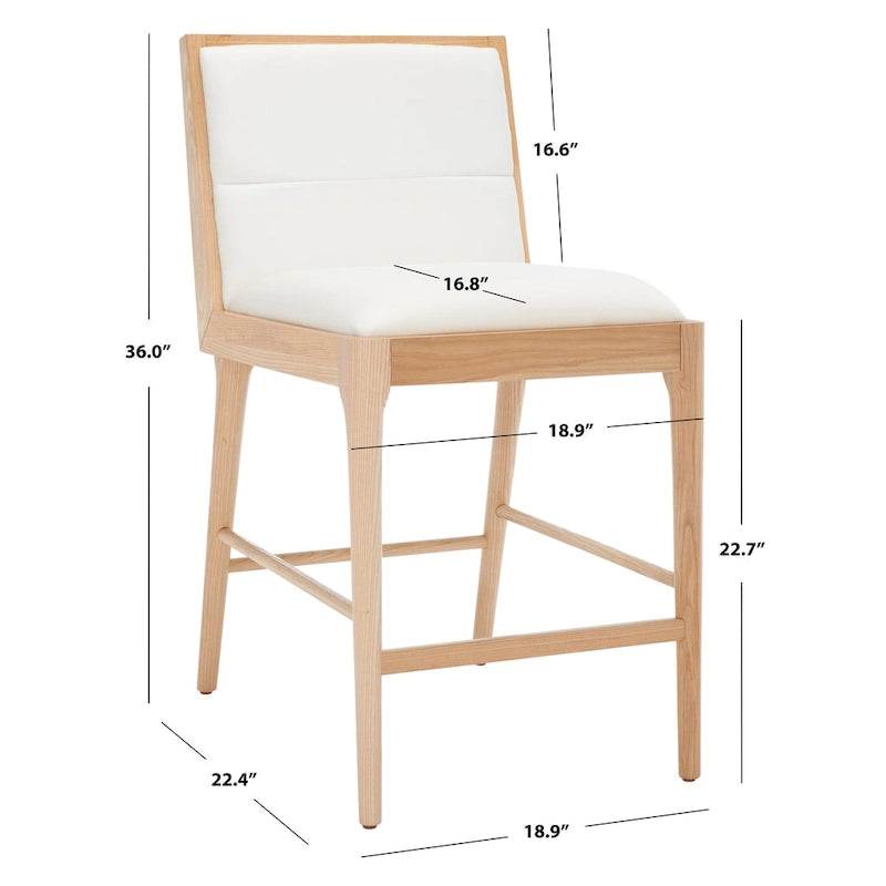 Linen Counter Stool (Set of 2) - 19Wx22Dx36H