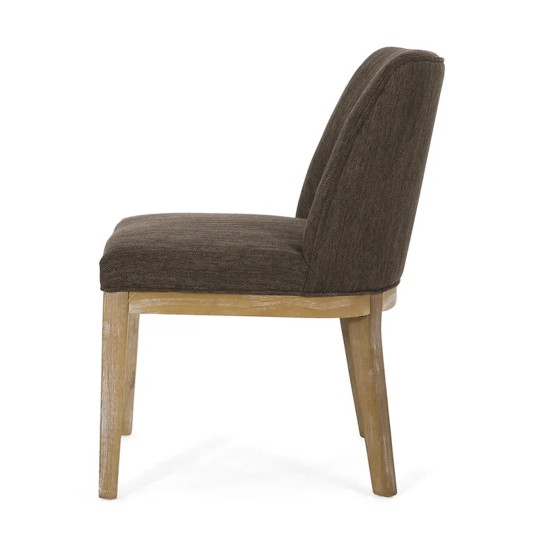 Fabric Upholstered Wood Dining Chairs (Set of 2)