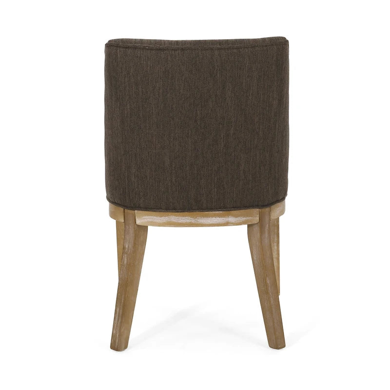 Fabric Upholstered Wood Dining Chairs (Set of 2)