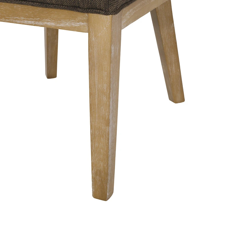 Fabric Upholstered Wood Dining Chairs (Set of 2)