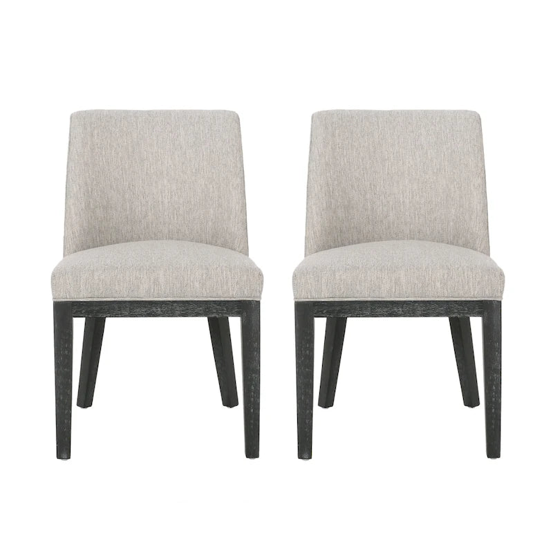 Fabric Upholstered Wood Dining Chairs (Set of 2)