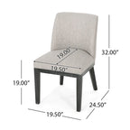 Fabric Upholstered Wood Dining Chairs (Set of 2)