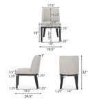 Fabric Upholstered Wood Dining Chairs (Set of 2)
