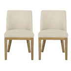 Fabric Upholstered Wood Dining Chairs (Set of 2)