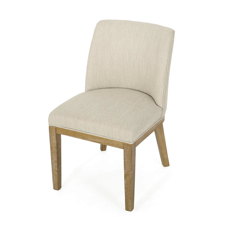 Fabric Upholstered Wood Dining Chairs (Set of 2)
