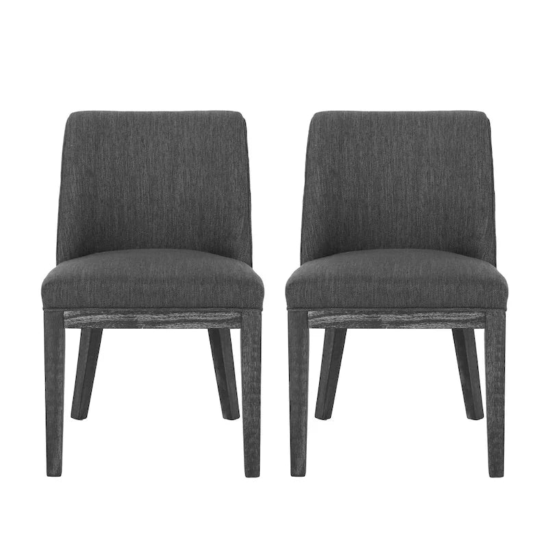 Fabric Upholstered Wood Dining Chairs (Set of 2)