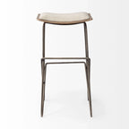 Cream Fabric Seat with Gold Metal Frame Counter Stool