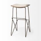 Cream Fabric Seat with Gold Metal Frame Counter Stool
