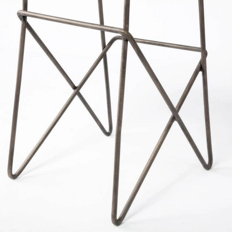 Cream Fabric Seat with Gold Metal Frame Counter Stool