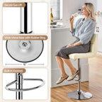 2pcs Adjustable Modern Faux Leather Swivel Bar Chairs