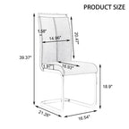 Dining Chair with C-shaped Chrome Metal Legs(Set of 4)