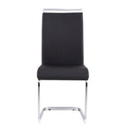 Dining Chair with C-shaped Chrome Metal Legs(Set of 4)
