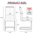Dining Chair with C-shaped Chrome Metal Legs(Set of 4)