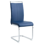 Dining Chair with C-shaped Chrome Metal Legs(Set of 4)