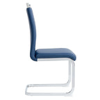 Dining Chair with C-shaped Chrome Metal Legs(Set of 4)