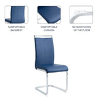 Dining Chair with C-shaped Chrome Metal Legs(Set of 4)