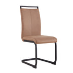 Dining Chair with C-shaped Chrome Metal Legs(Set of 4)