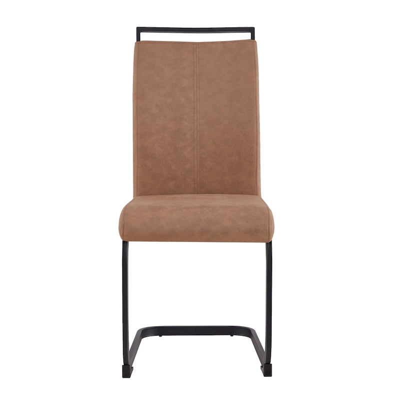 Dining Chair with C-shaped Chrome Metal Legs(Set of 4)