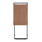 Dining Chair with C-shaped Chrome Metal Legs(Set of 4)