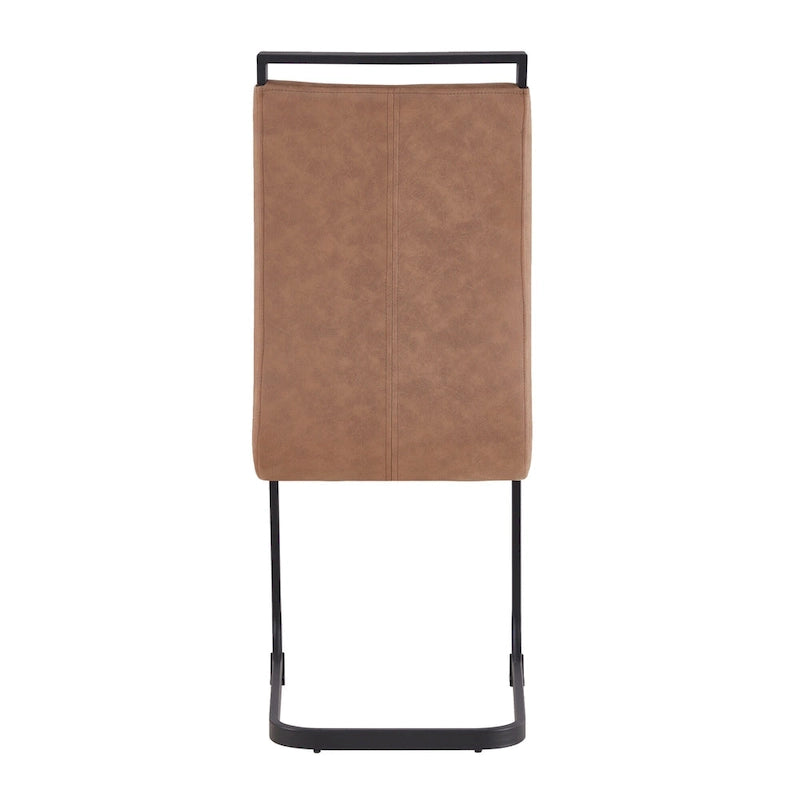 Dining Chair with C-shaped Chrome Metal Legs(Set of 4)