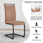 Dining Chair with C-shaped Chrome Metal Legs(Set of 4)