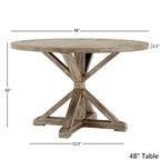 Round Antique Grey Oak Dining Table