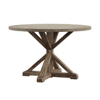 Round Antique Grey Oak Dining Table
