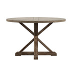 Round Antique Grey Oak Dining Table