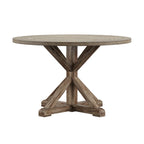 Round Antique Grey Oak Dining Table