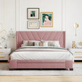 Queen Size Storage Bed Linen Upholstered Platform Bed with 3 Drawers