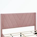 Queen Size Storage Bed Linen Upholstered Platform Bed with 3 Drawers