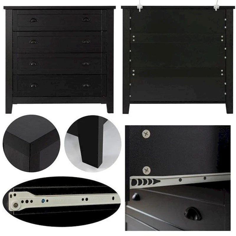 Modern Drawer Dresser for Bedroom,Chest of Dressers with Solid Wood Frame Retro Buffet Sideboard with Shell Handle