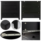 Modern Drawer Dresser for Bedroom,Chest of Dressers with Solid Wood Frame Retro Buffet Sideboard with Shell Handle