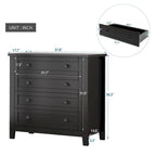 Modern Drawer Dresser for Bedroom,Chest of Dressers with Solid Wood Frame Retro Buffet Sideboard with Shell Handle