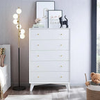 Mid-Century Modern 5 Drawer Dresser, Wood Chest of Drawers