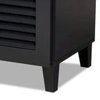 Contemporary 11-shelf Wood Shoe Storage Cabinet with Drawer