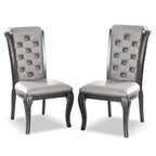 Grey Faux Leather Dining Chairs (Set of 2)