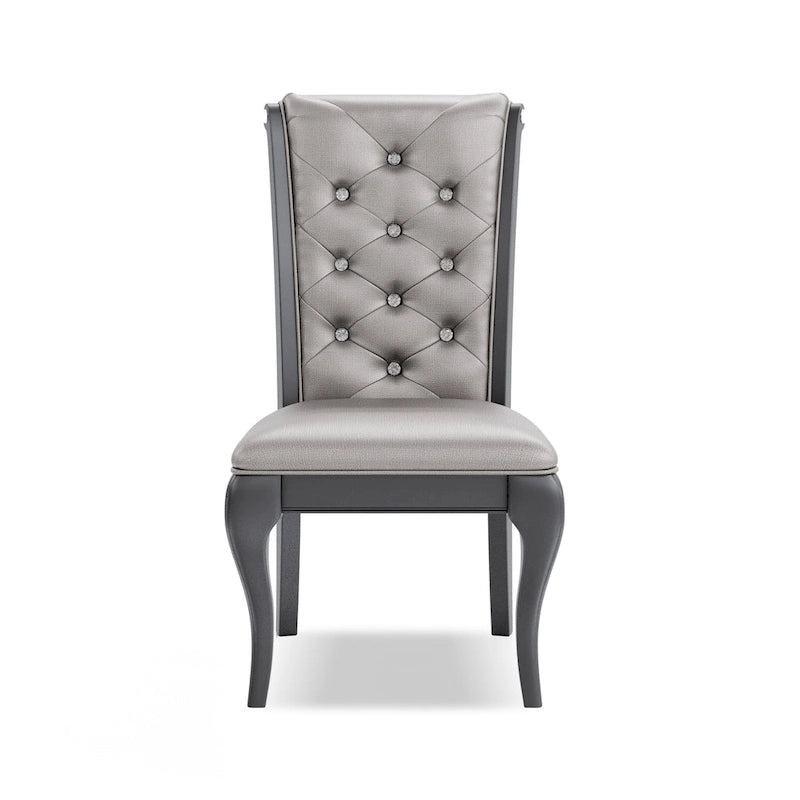 Grey Faux Leather Dining Chairs (Set of 2)